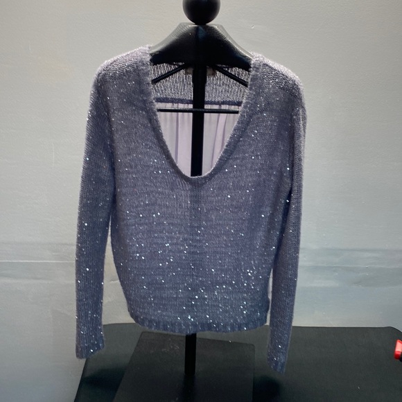 Decree lavender sweater with sheer back - Picture 1 of 2
